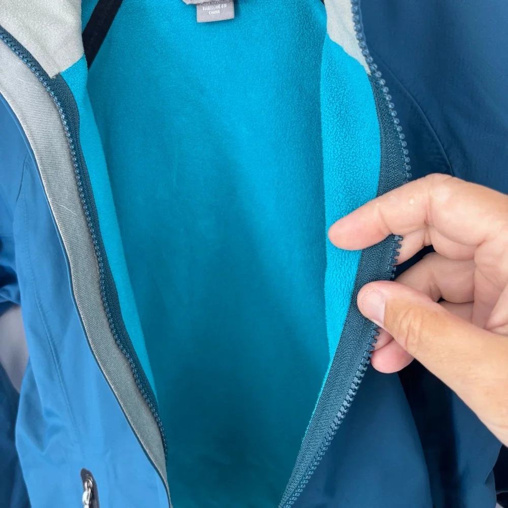 Outdoor Research Solitude Softshell Jacket Womens Medium Blue Fleece Lined *FLAW